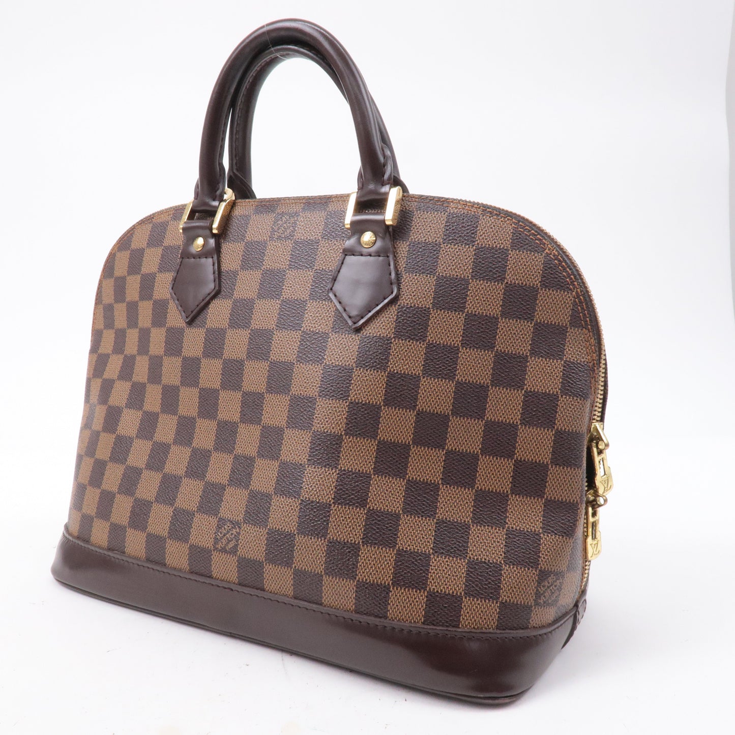 Louis Vuitton Damier Ebene Alma Hand Bag Brown
