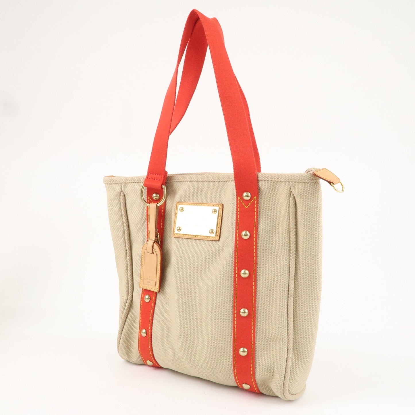 Louis Vuitton Antigua Cabas MM Tote Bag Hand Bag Rouge