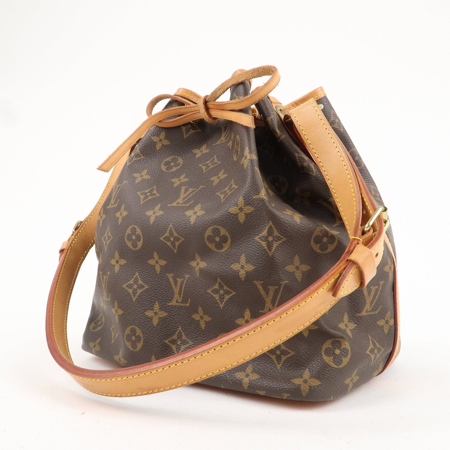 Louis Vuitton Monogram Petit Noe Shoulder Bag Brown