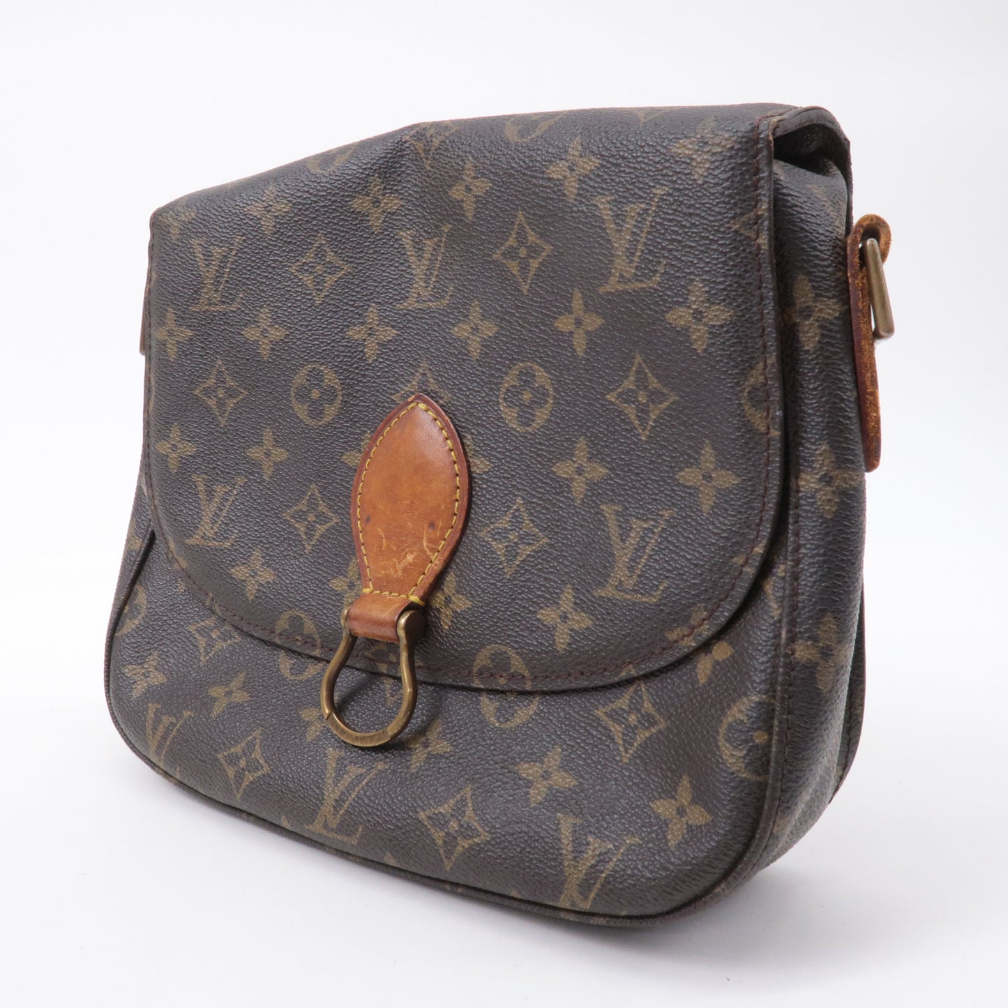 Authouis Louis Vuitton Monogram Saint Cloud GM Shoulder Bag Brown