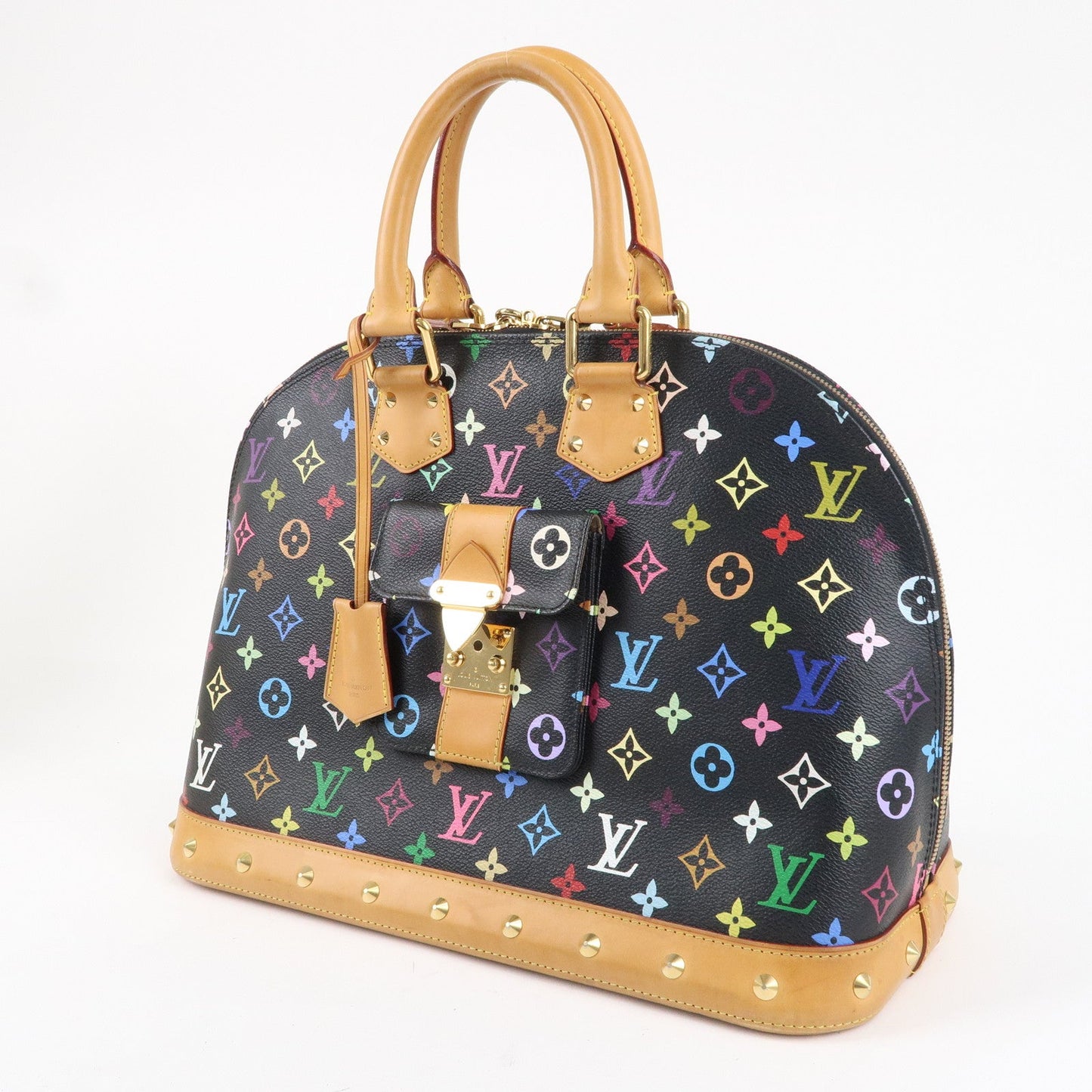 Louis Vuitton Monogram Multi Color Alma Hand Bag Noir