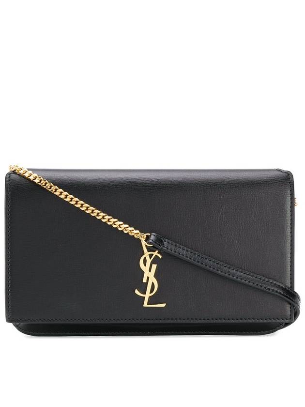 Luxury Saint Laurent Trending 2026 Cassandra Phone Holder Strap Cross Bag Black