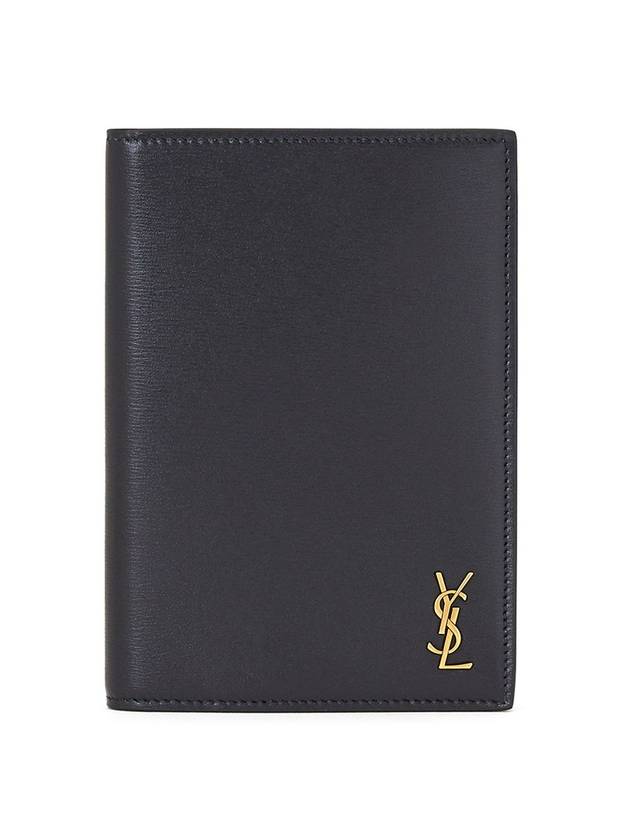 Luxury Saint Laurent Trending 2026 Monogram Logo Card Passport Wallet Black