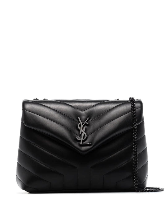 Luxury Saint Laurent Trending 2025 Women's Loulou Small Chain Bag In Quilted "y" Leather in Nero |