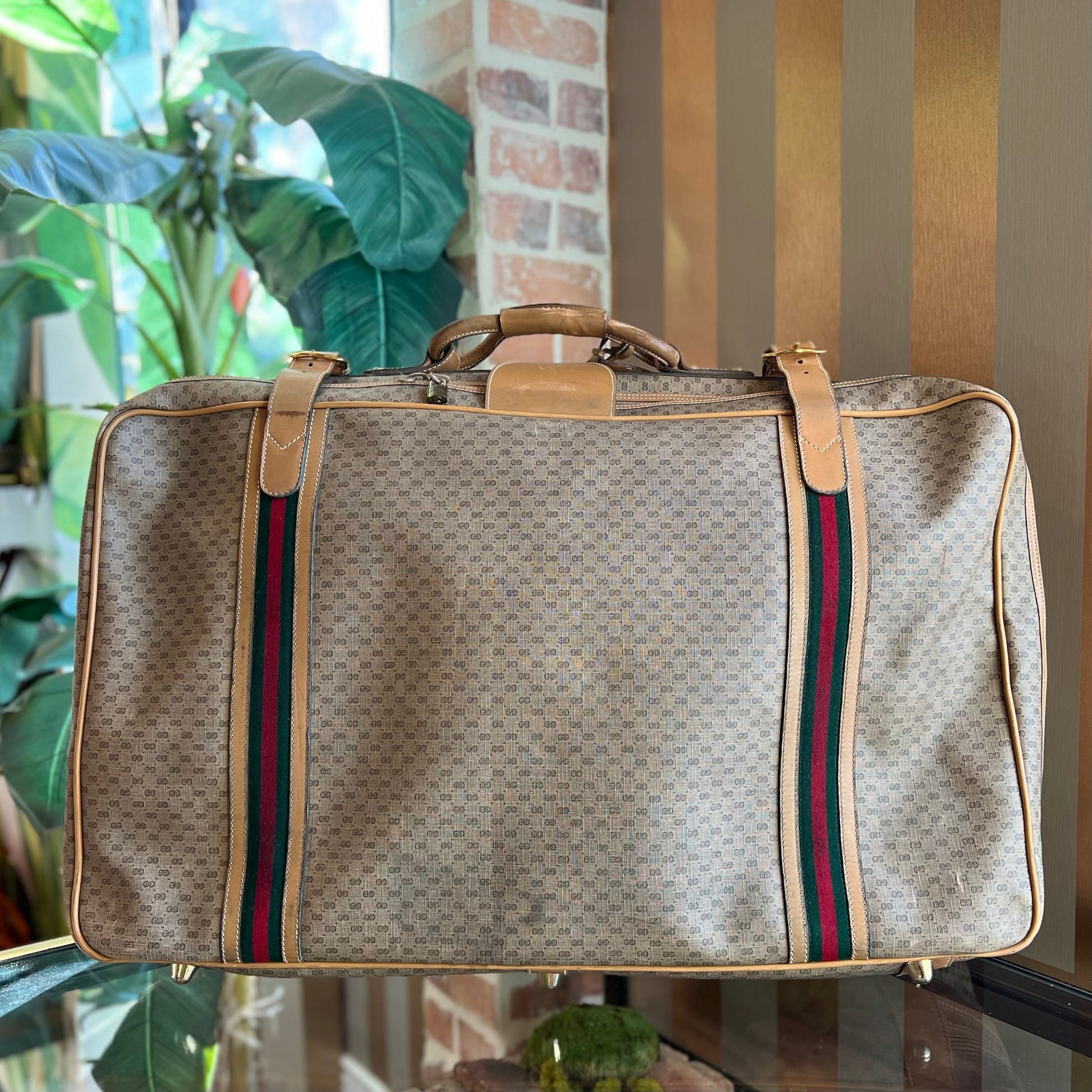 Gucci Leather Canvas Handbag