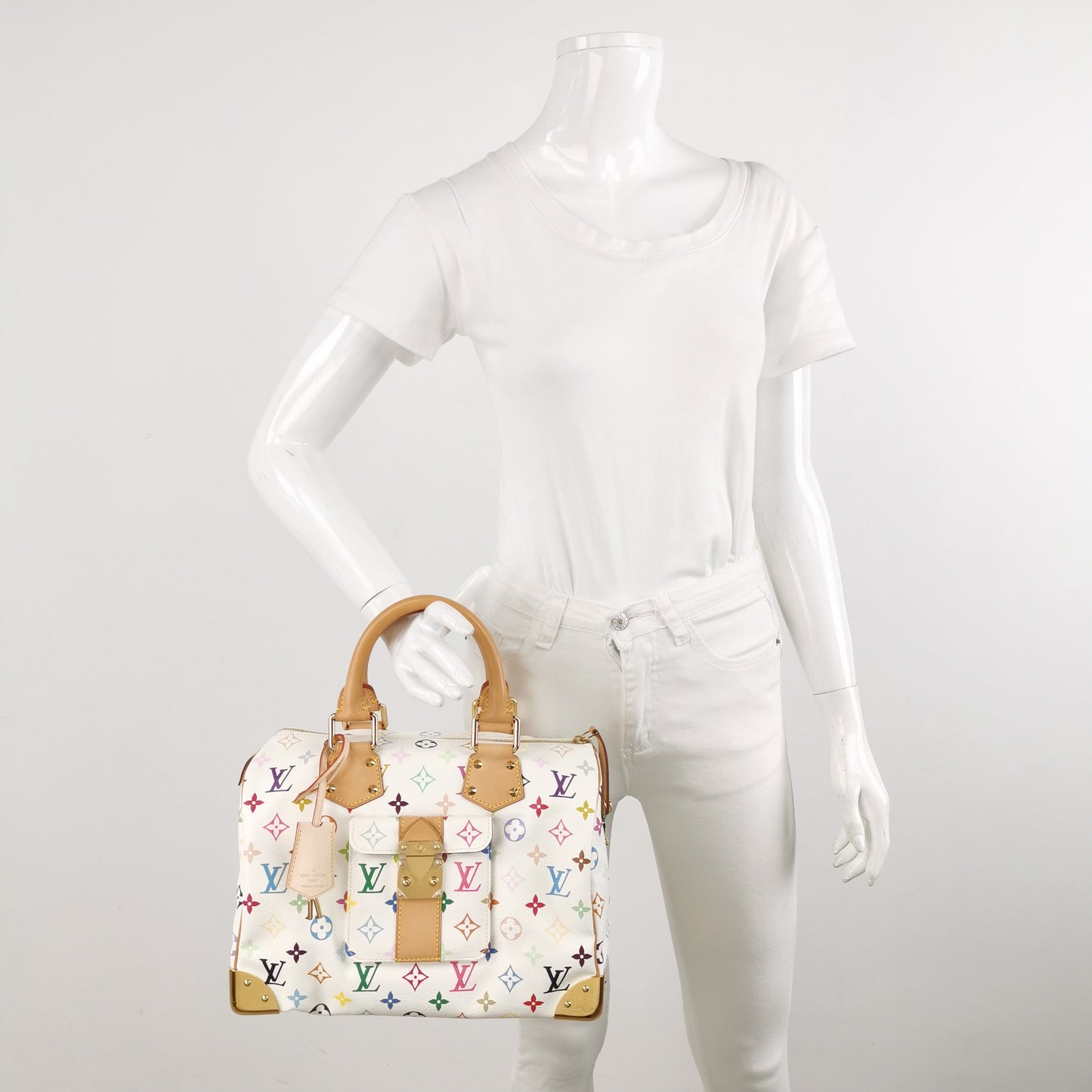 Louis Vuitton x Takashi Murakami Speedy 30 Lock White Multicolor