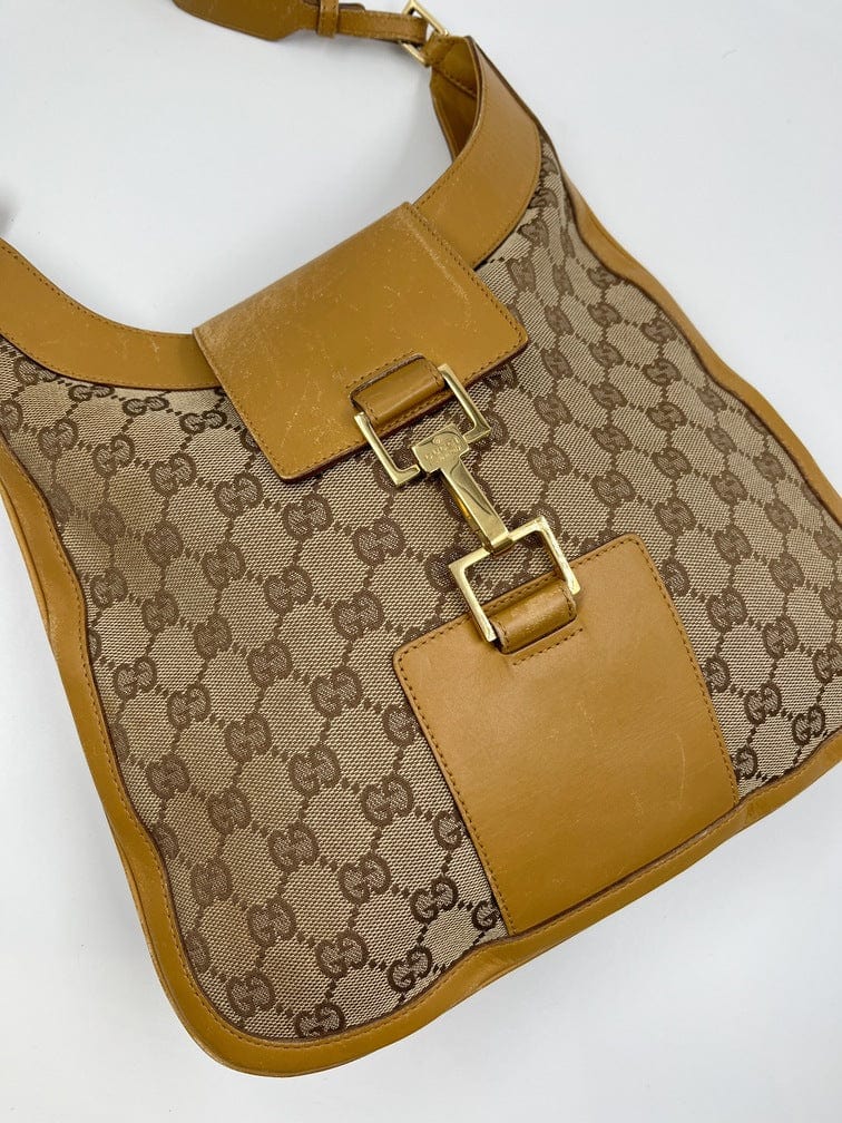Gucci Nylon Leather Canvas Shoulder Bag