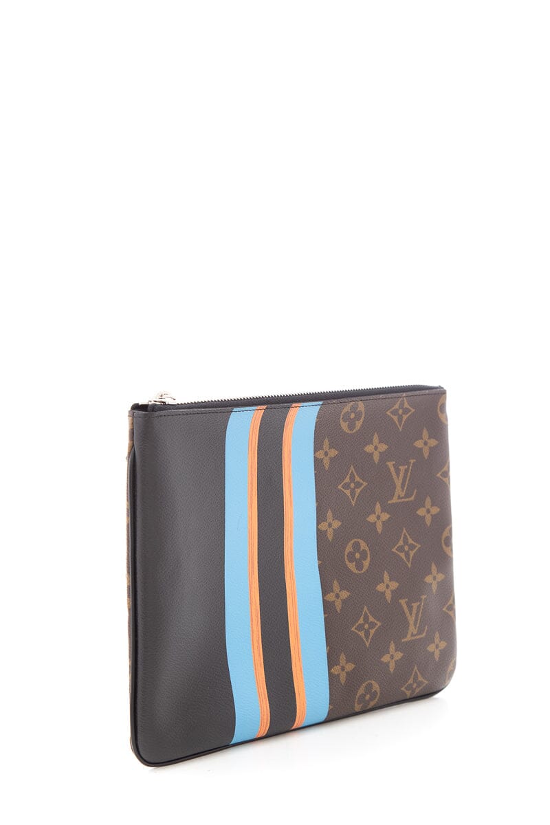 Louis Vuitton Monogram Stripe Pouchette Plate MM Clutch
