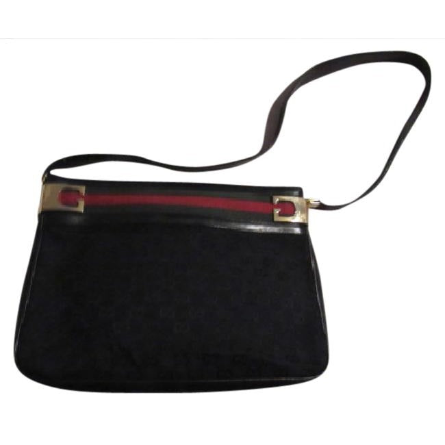 Gucci Leather Canvas Shoulder Bag