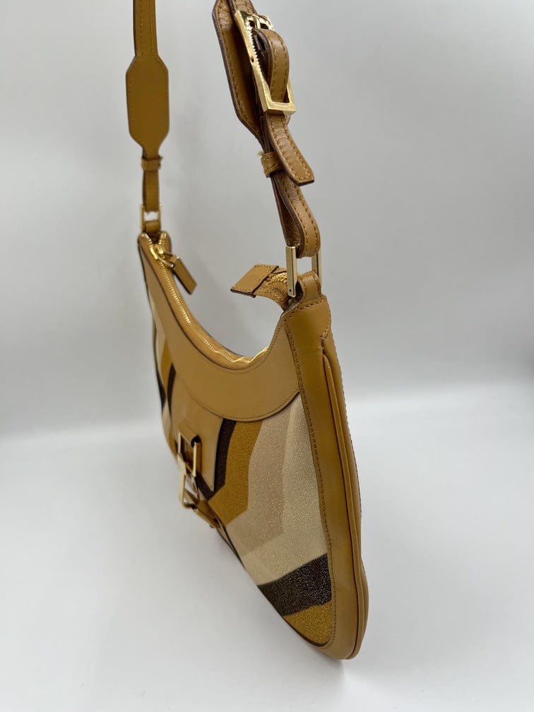 Gucci Nylon Leather Shoulder Bag