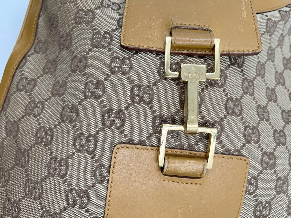 Gucci Nylon Leather Canvas Shoulder Bag