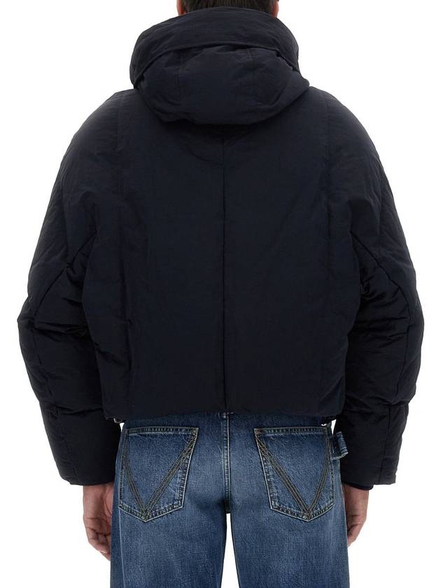 Luxury Bottega Veneta Tech Nylon Puffer Zip Up Jacket Navy