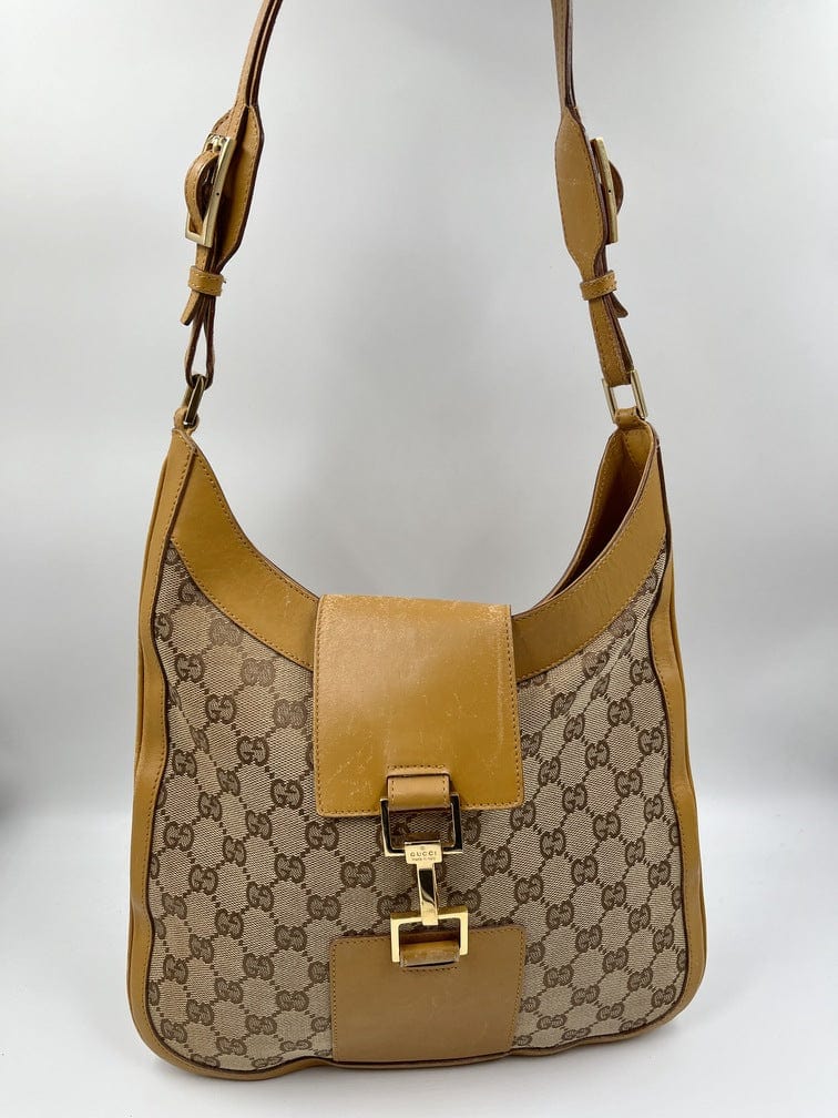 Gucci Nylon Leather Canvas Shoulder Bag