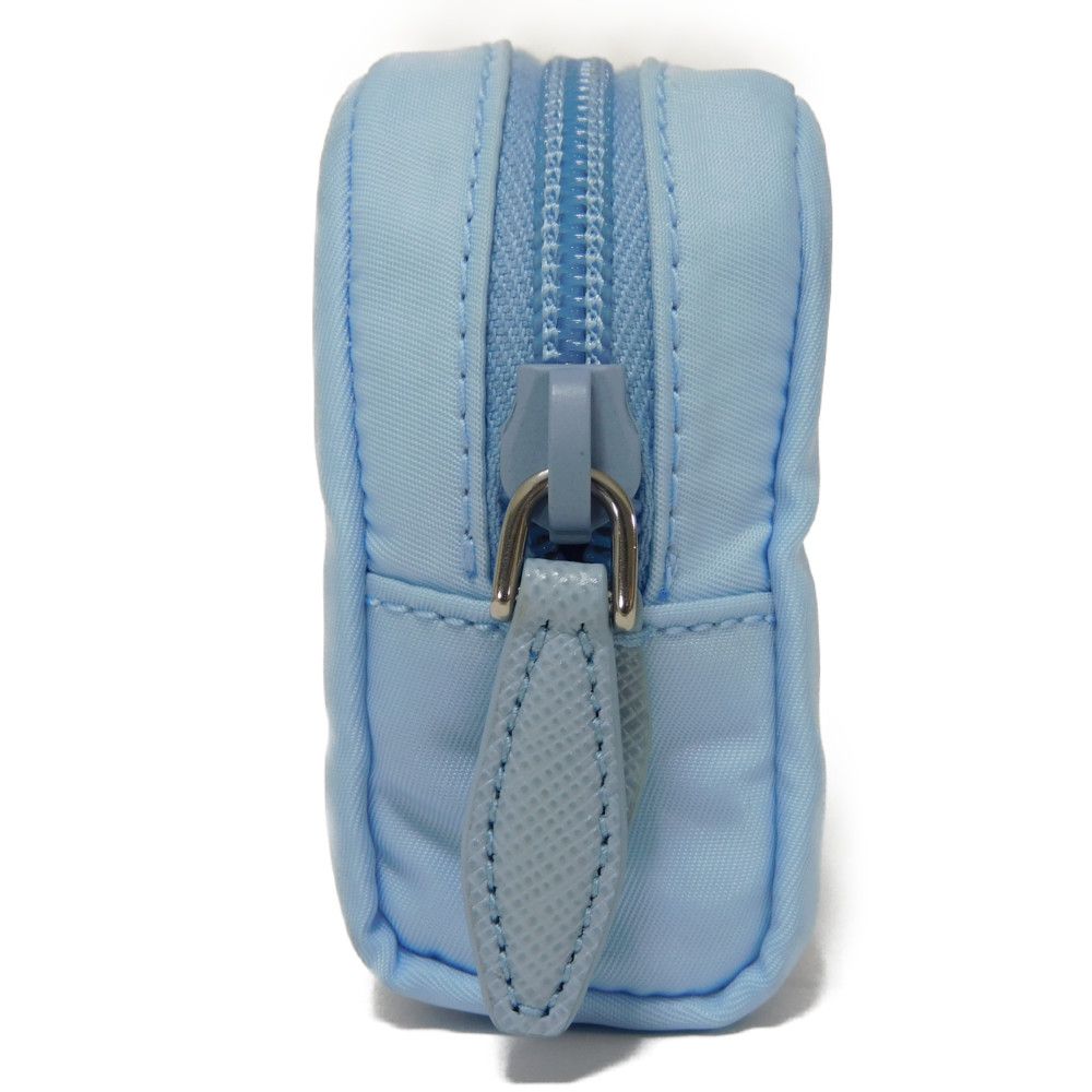 PRADA Clutch bag recycled polyamide Light blue Current nylon pastel RFID in good Triangle logo Micro Re-Nylon Pouch unisex(Unisex)