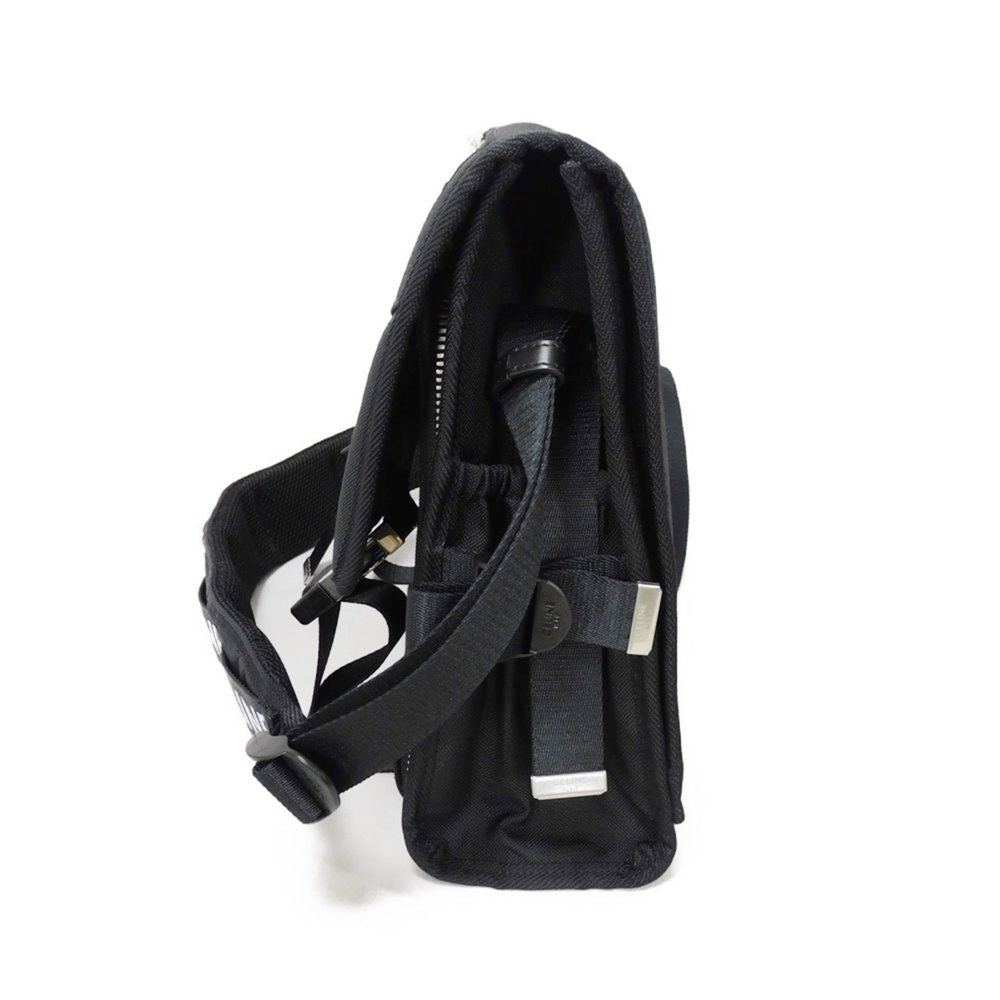 CELINE Shoulder Bag. Nylon Black x white logo print Large Messenger mens