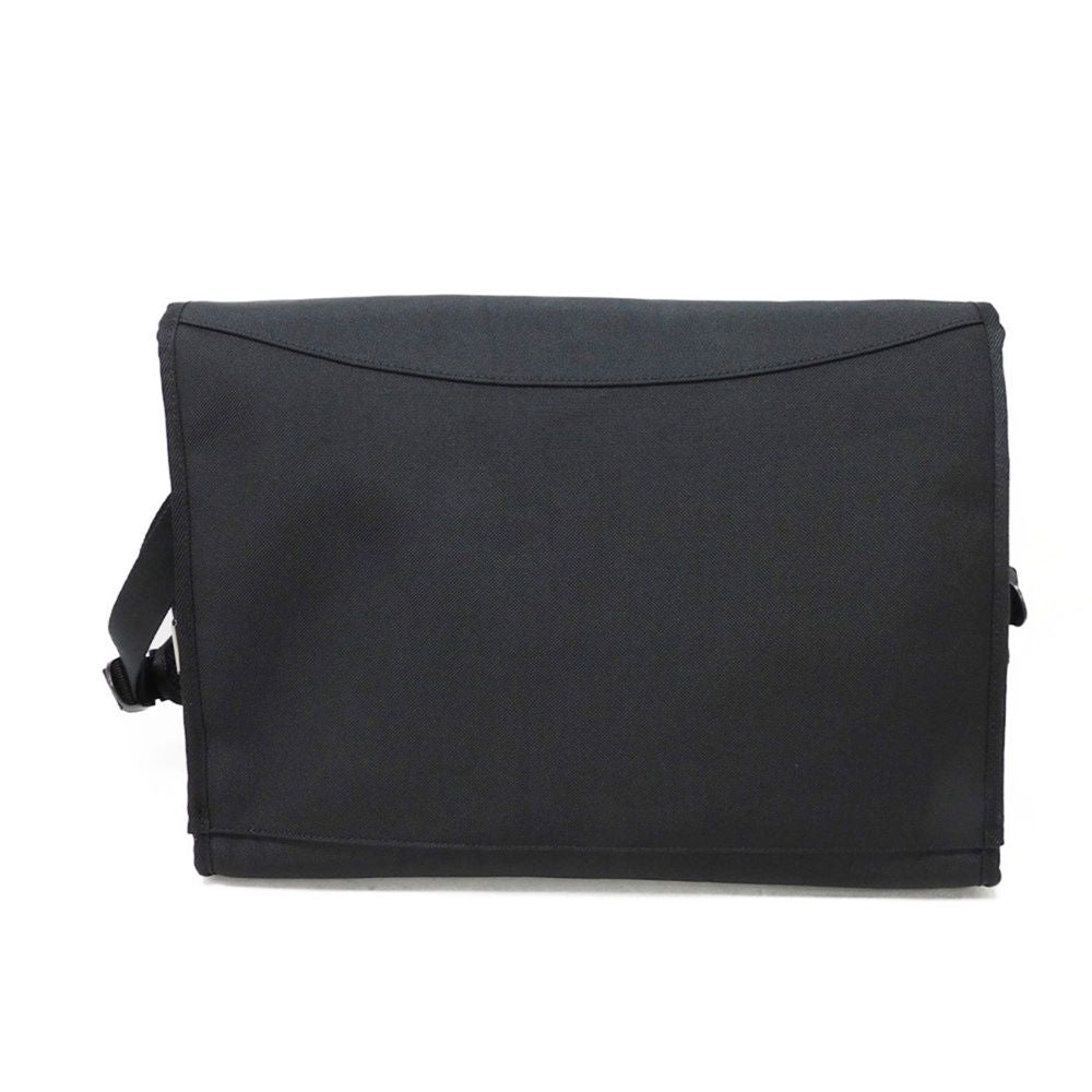 CELINE Shoulder Bag. Nylon Black x white logo print Large Messenger mens