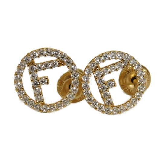 FENDI Pierce 8AG738 6DM F089U Bronze x Zircon clear F logo circle F is
