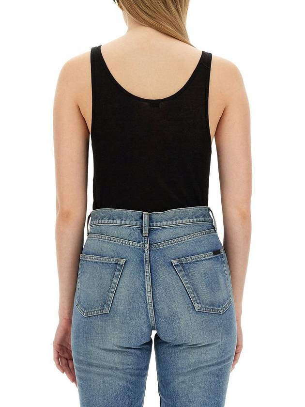 Luxury Saint Laurent Trending 2026 Women's Wool Jersey Sleeveless Black