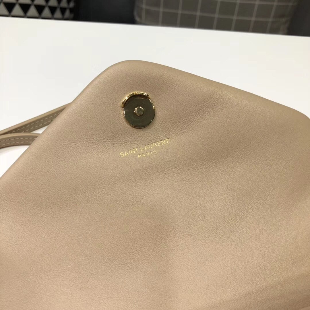 Yves Saint Laurent Loulou Mini Shoulder Bag Beige 7in/