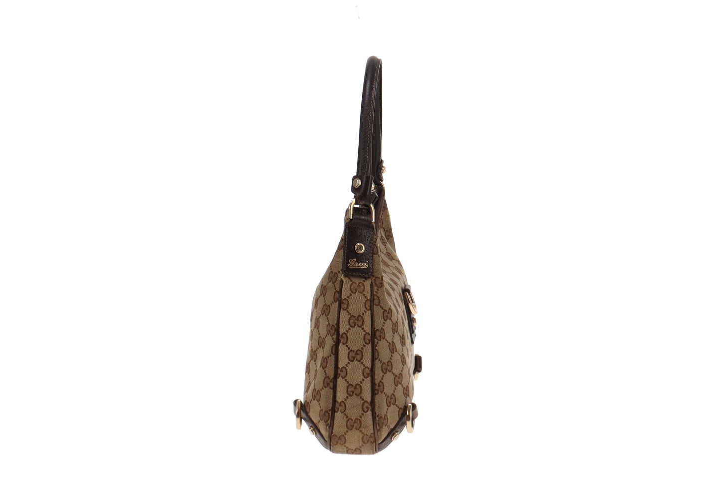 Gucci Abbey Brown Leather Canvas Shoulder Bag Style 1