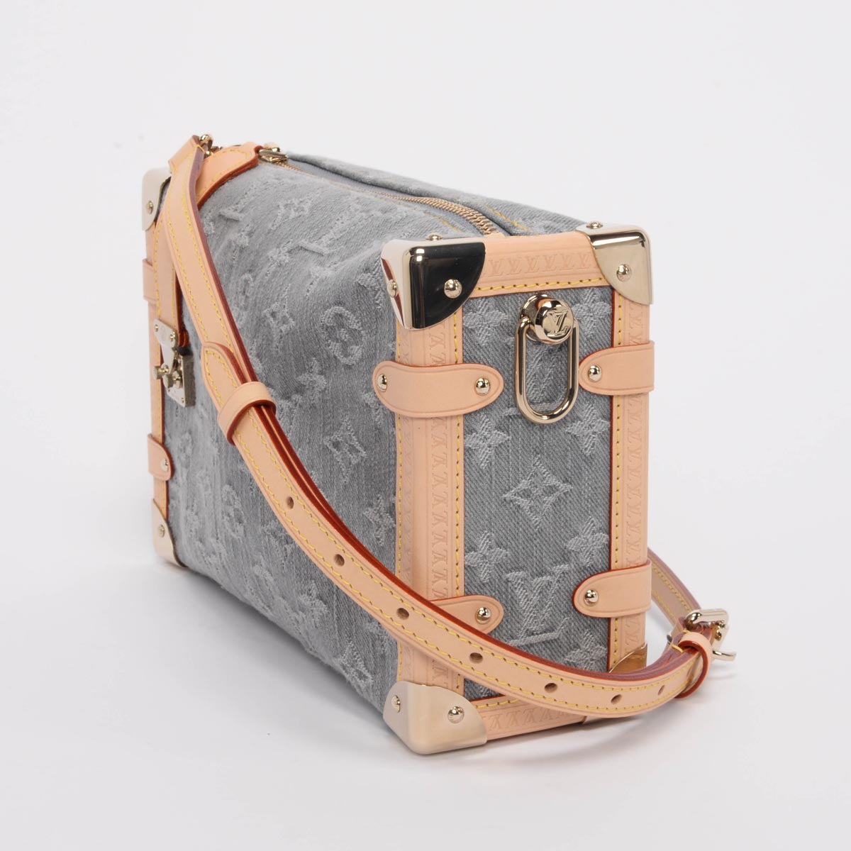 Louis Vuitton Grey Monogram Denim Side Trunk MM