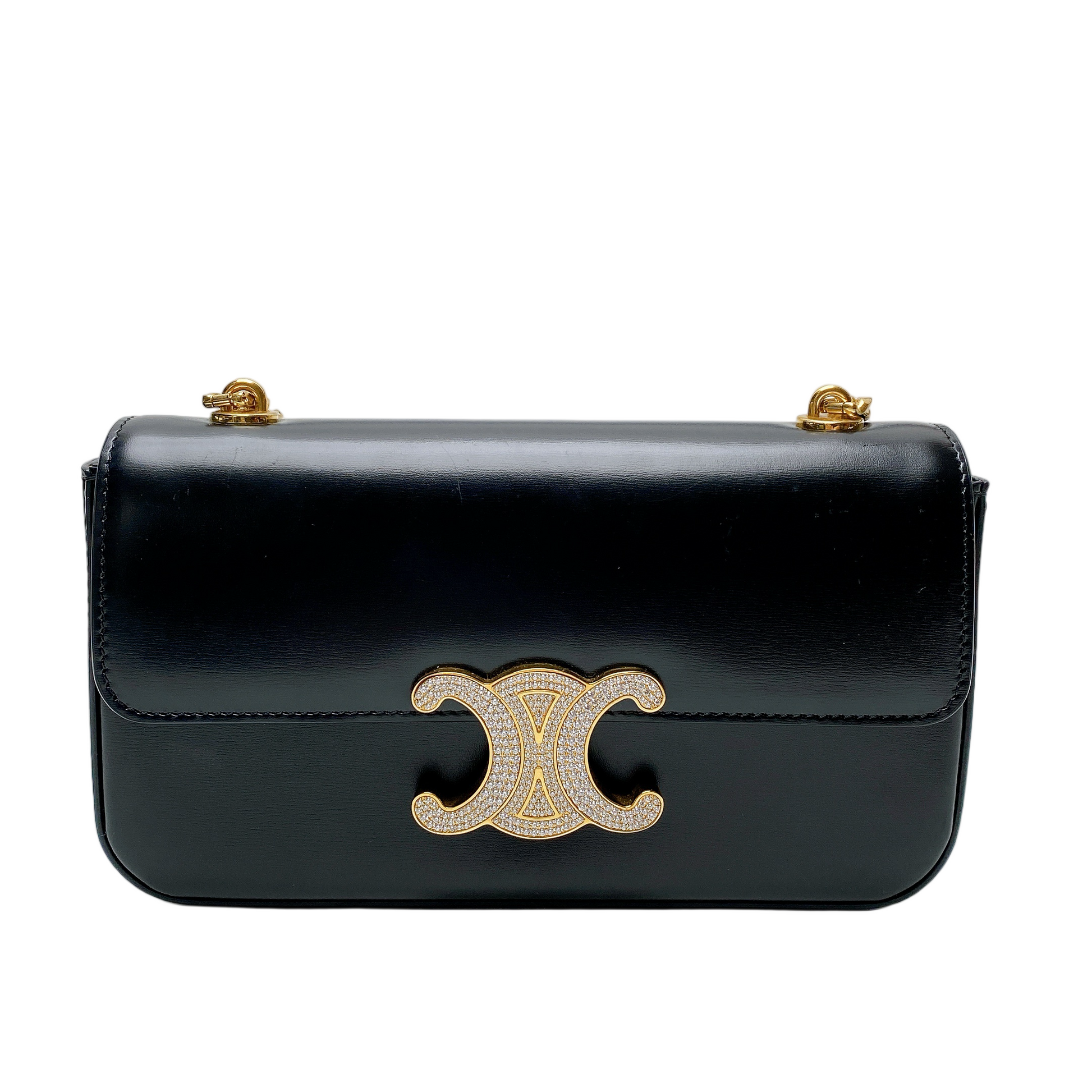 CELINE TRIOMPHE CLAUDE CHAIN SHOULDER BAG - DIAMOND LOGO