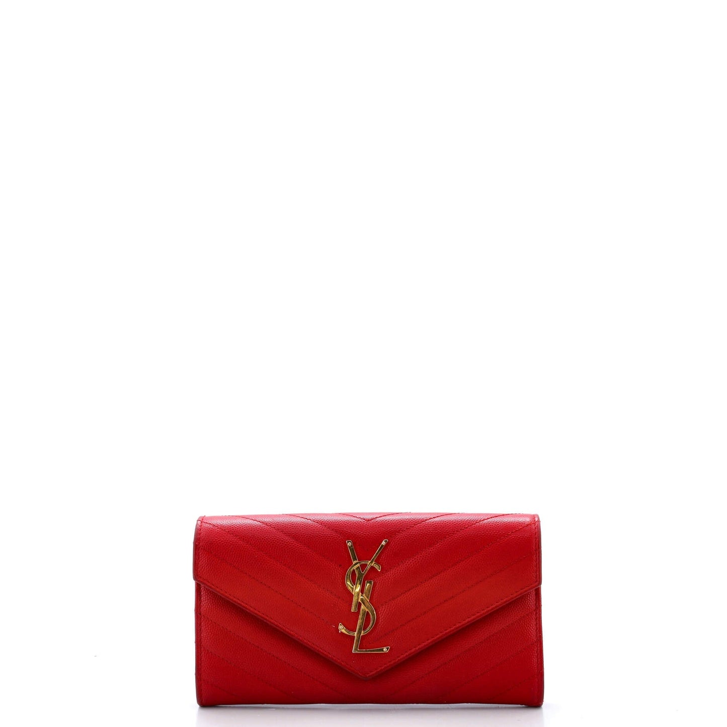 Luxury Saint Laurent Trending 2026 Classic Monogram Flap Wallet Matelasse Chevron Leather Large