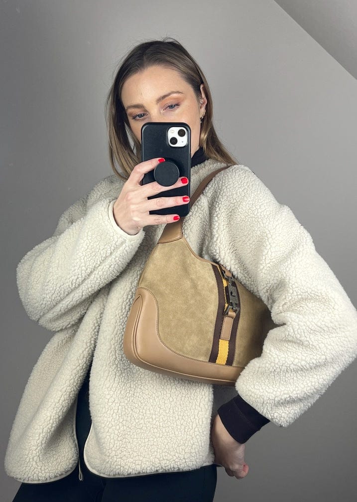 Gucci Nylon Leather Shoulder Bag
