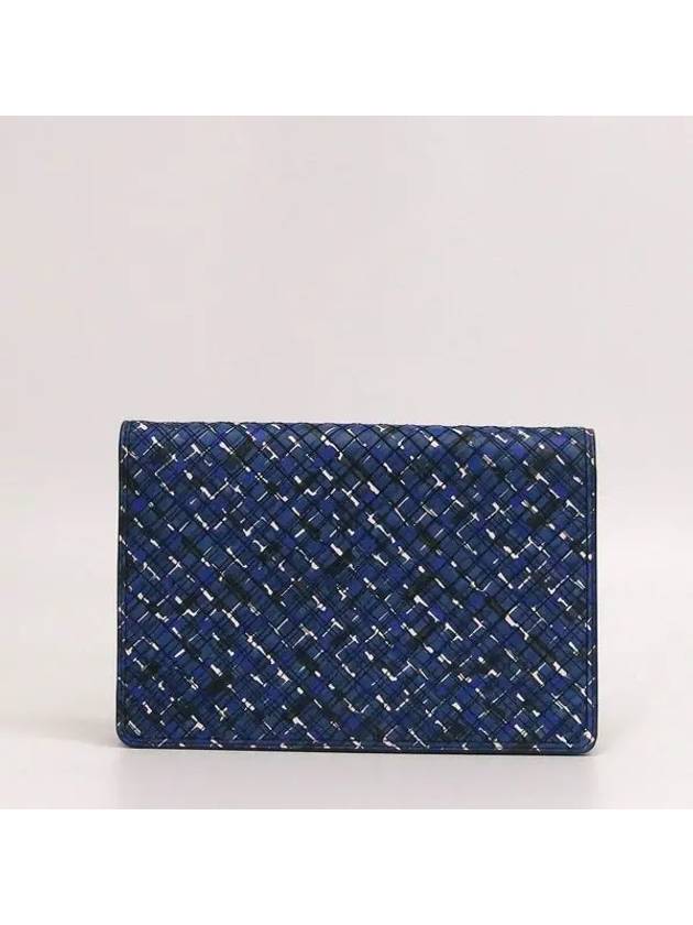 Luxury Bottega Veneta blue clutch bag