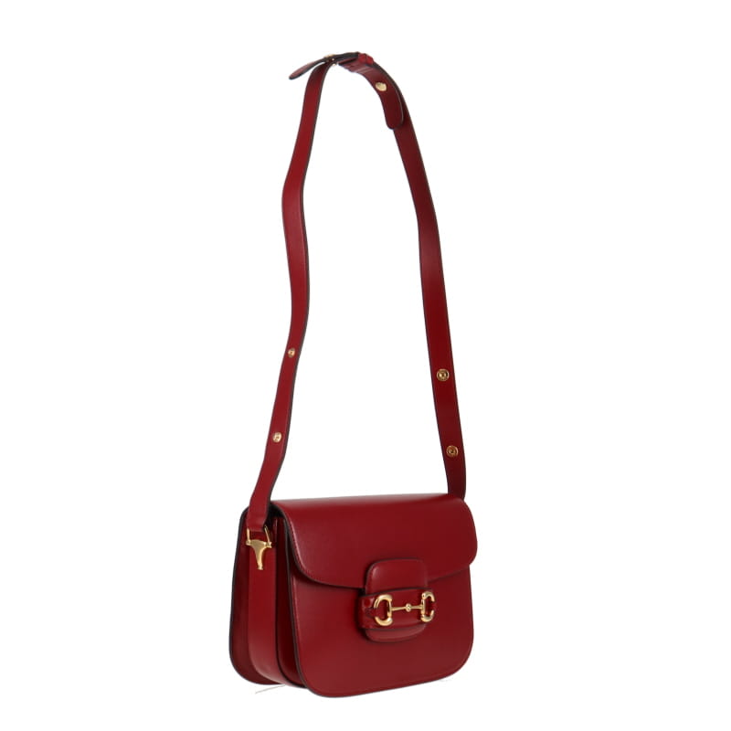 Gucci Horsebit Red Leather Shoulder Bag