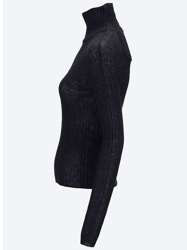 Luxury Saint Laurent Trending 2026 Ribbed Knit Turtleneck Black