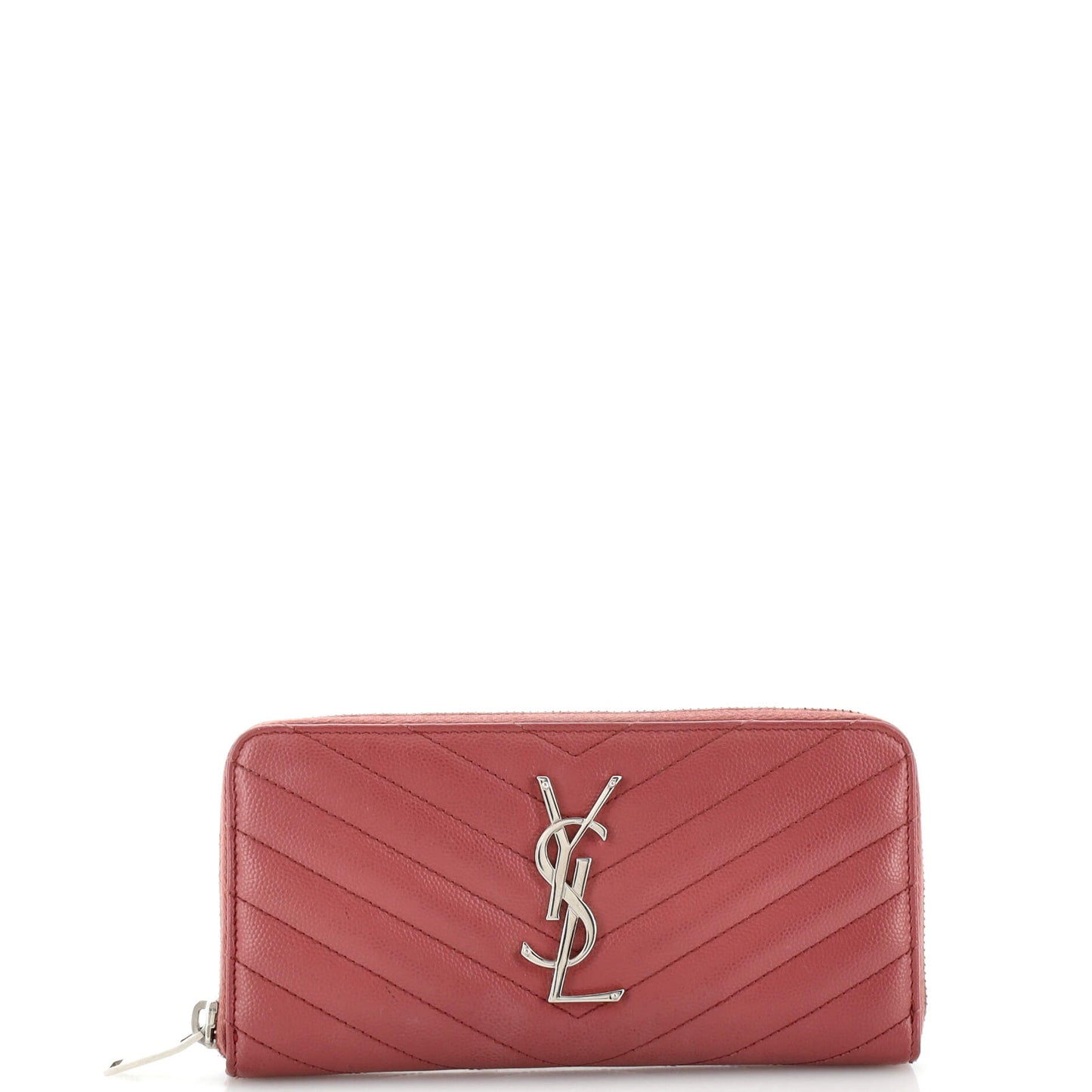 Luxury Saint Laurent Trending 2026 Classic Monogram Zip Around Wallet Matelasse Chevron Leather