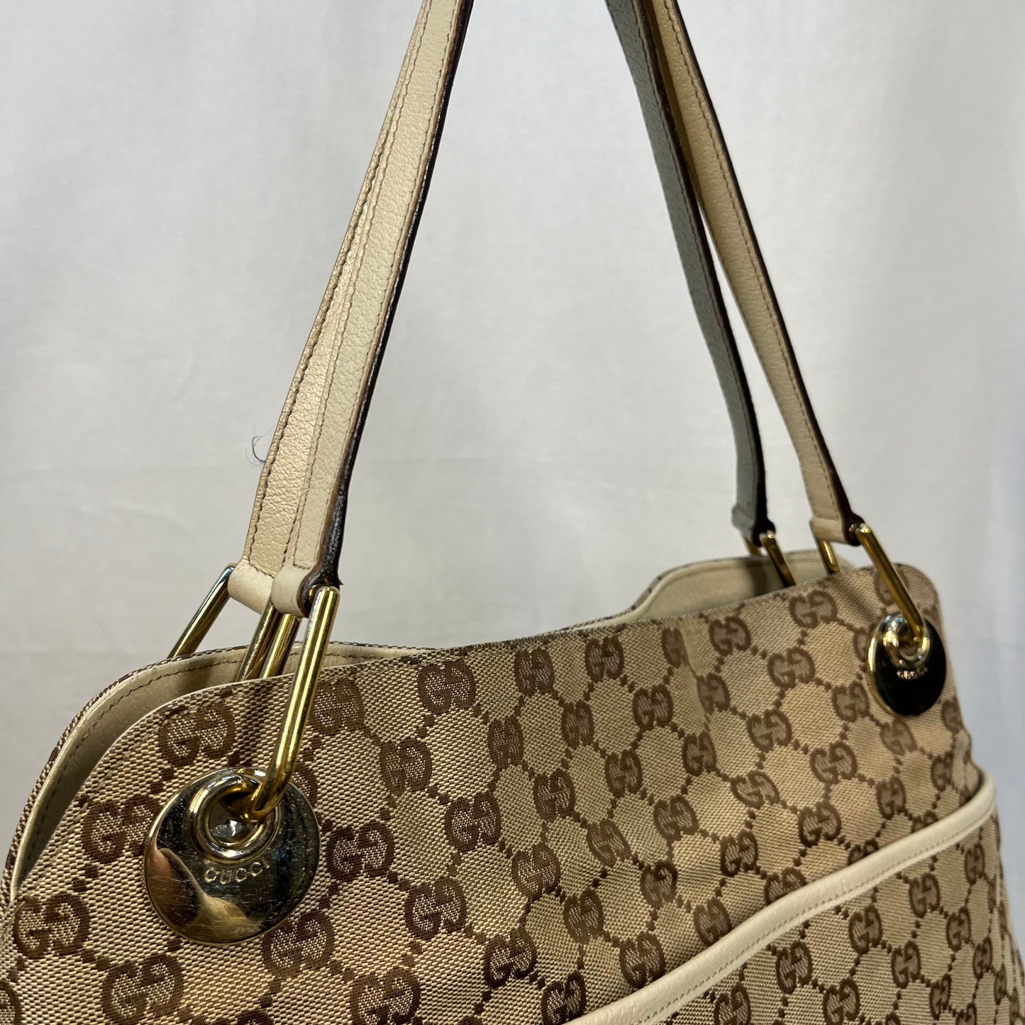 Gucci Leather Canvas Tote