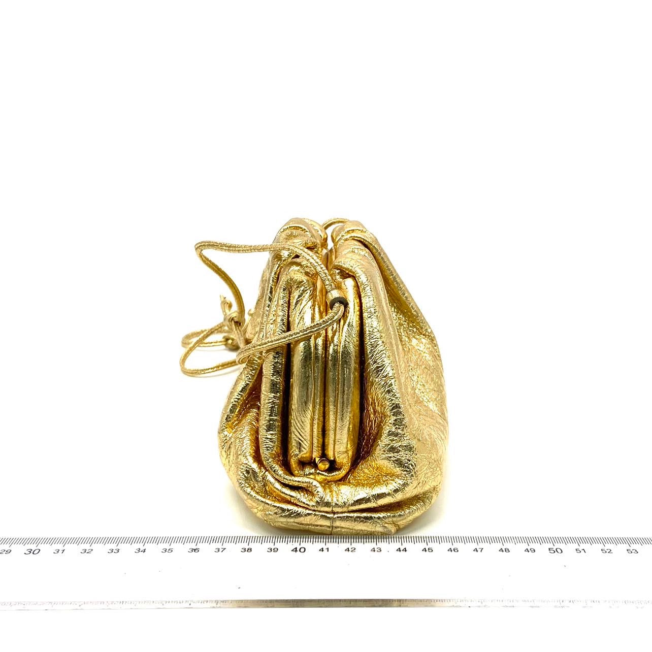 Bottega Veneta Pouch Mini Gold Lambskin Leather Crossbody Bag
