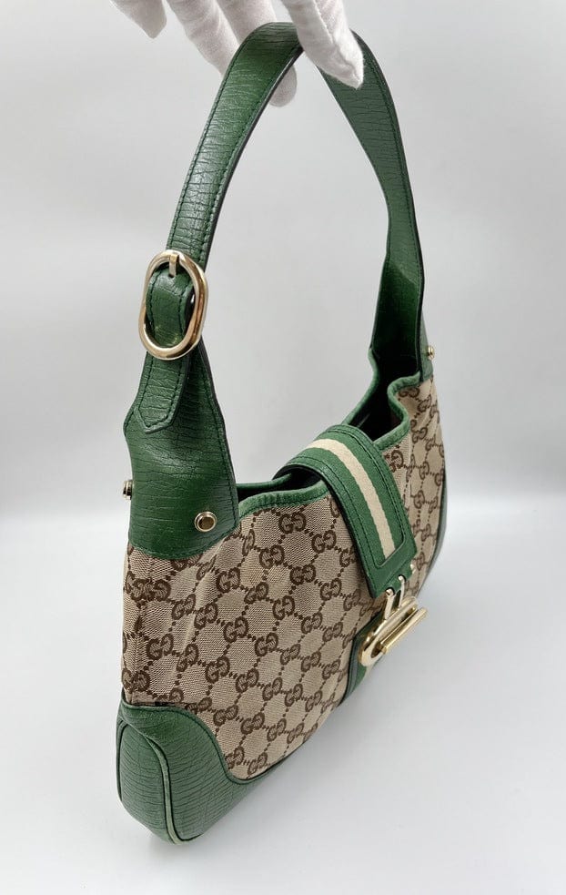 Gucci Leather Canvas Shoulder Bag
