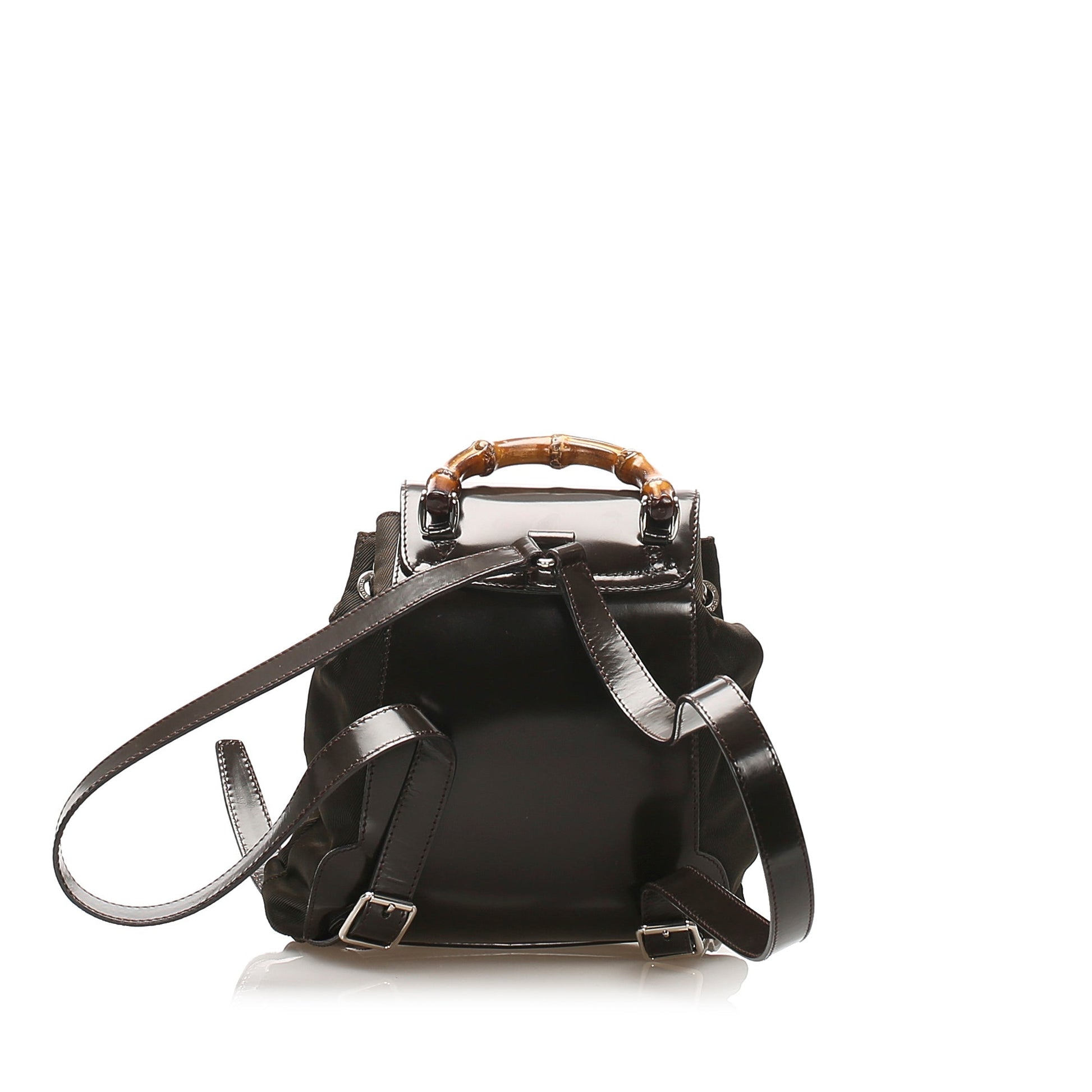 Gucci Nylon Twist Leather Top Handle Shoulder Bag