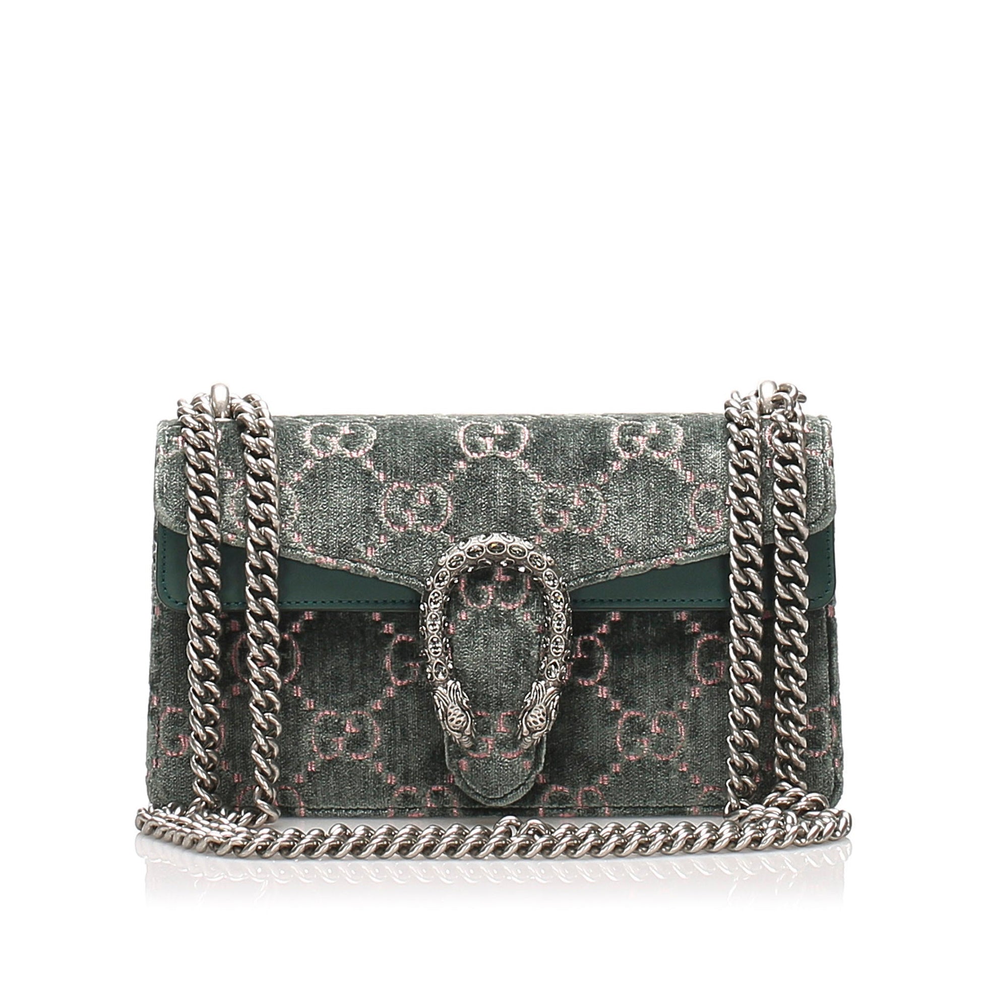 Gucci Monogram Chain Leather Shoulder Bag