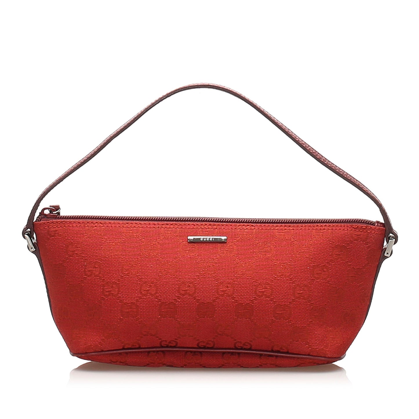 Gucci Baguette Leather Canvas Shoulder Bag