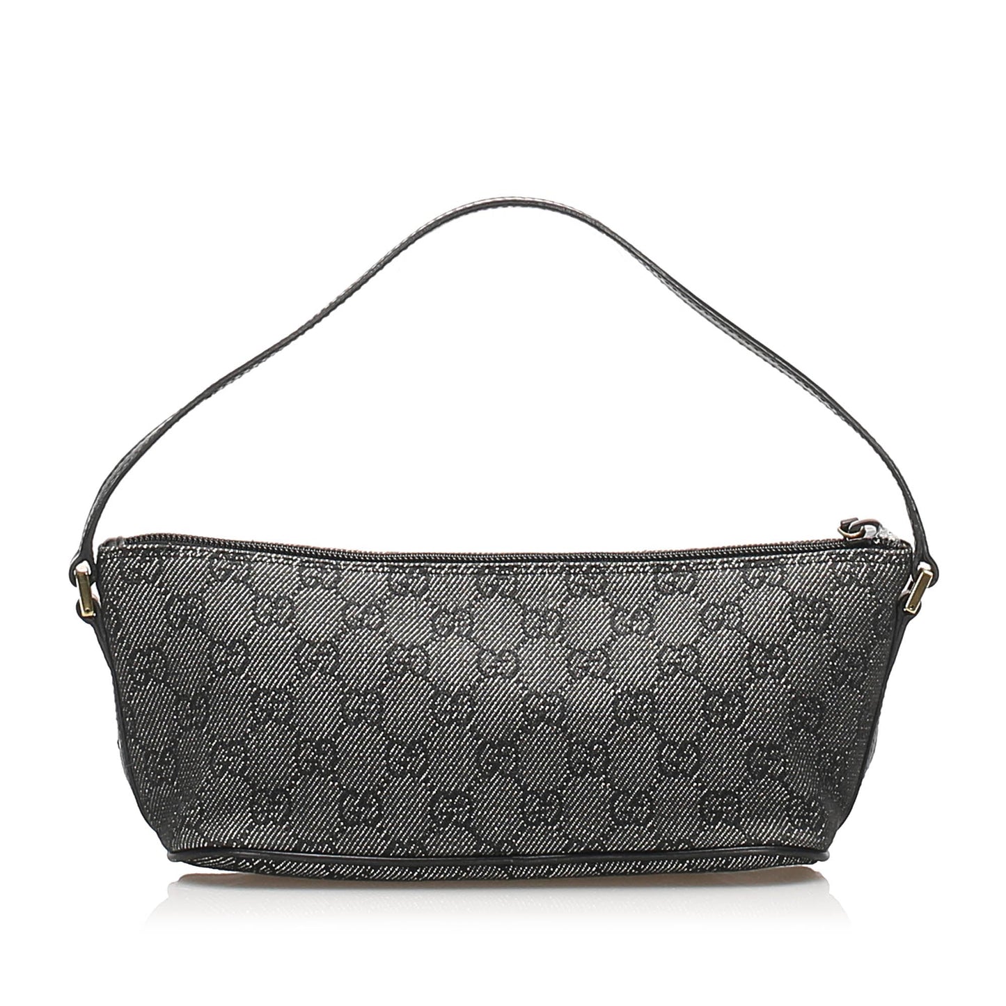 Gucci Baguette Leather Canvas Shoulder Bag