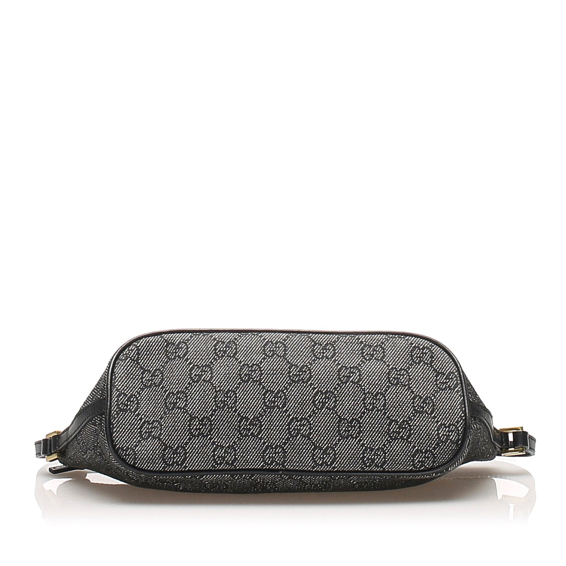 Gucci Baguette Leather Canvas Shoulder Bag