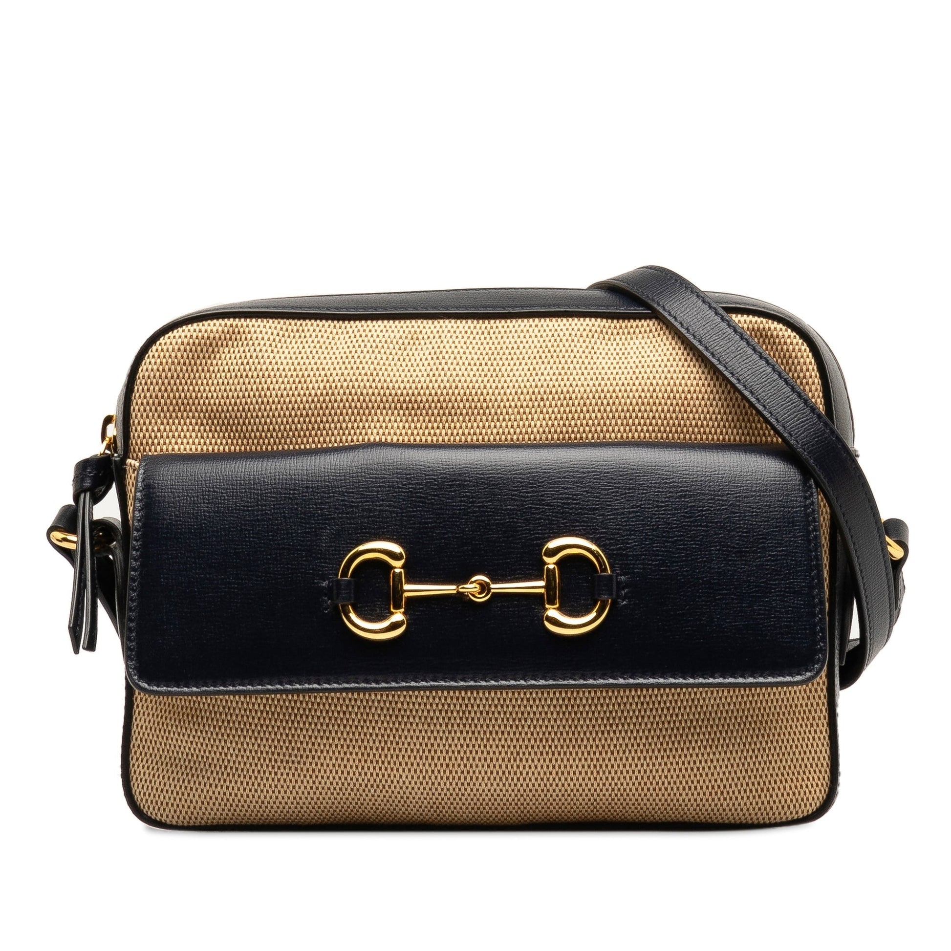 Gucci Horsebit Leather Canvas Crossbody