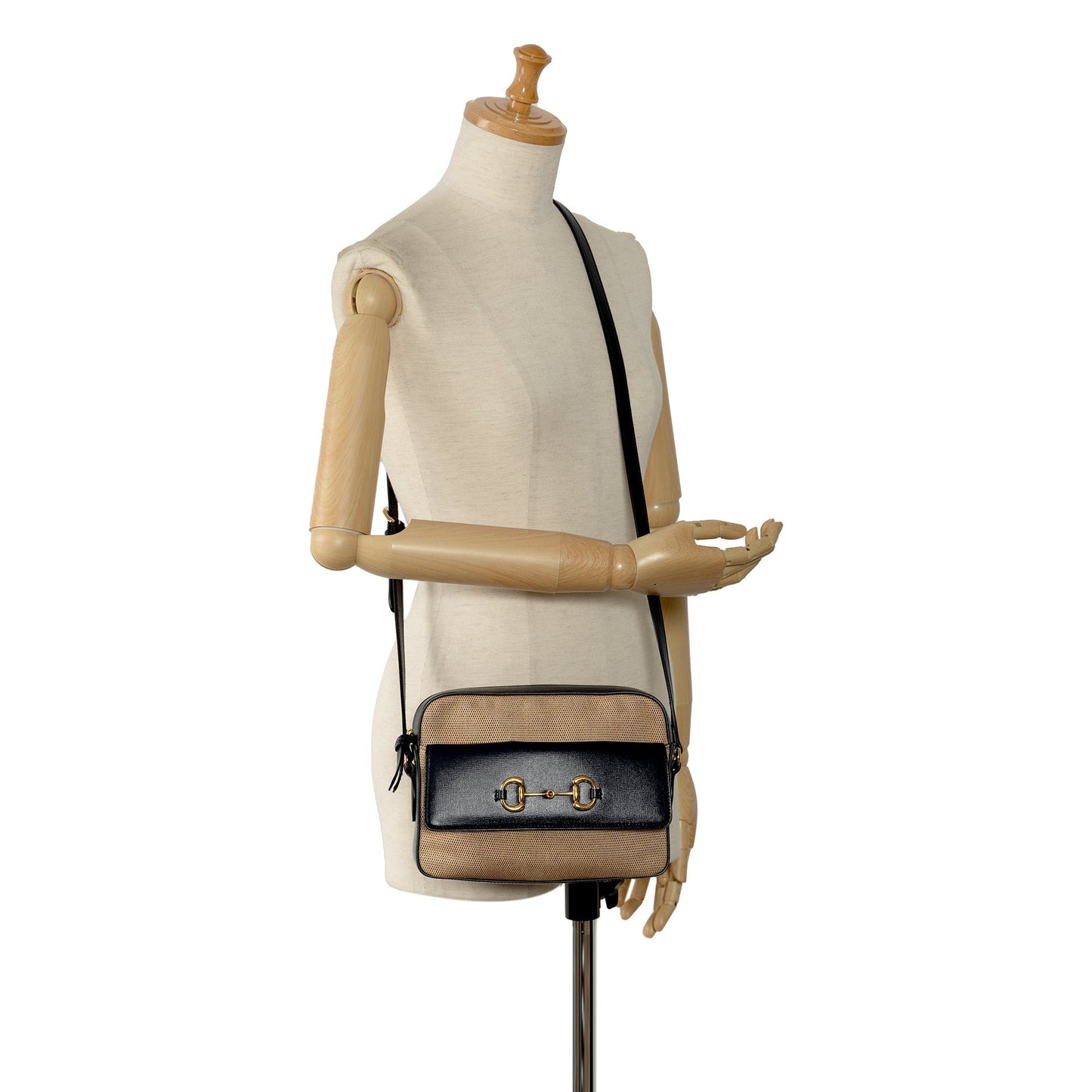 Gucci Horsebit Leather Canvas Crossbody