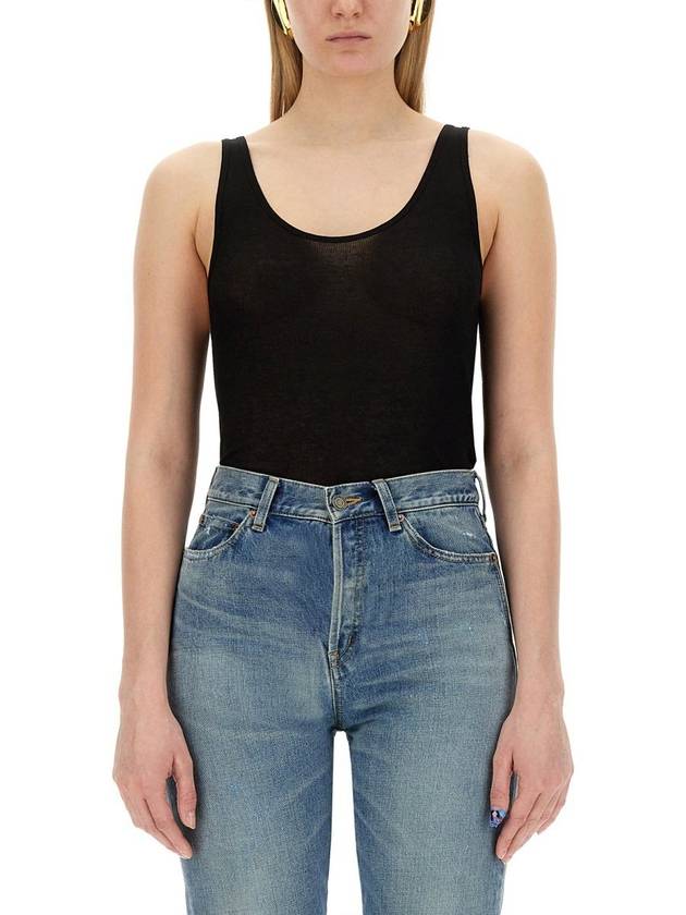 Luxury Saint Laurent Trending 2026 Women's Wool Jersey Sleeveless Black