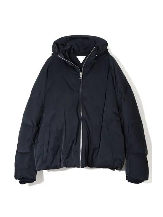Luxury Bottega Veneta Tech Nylon Puffer Zip Up Jacket Navy