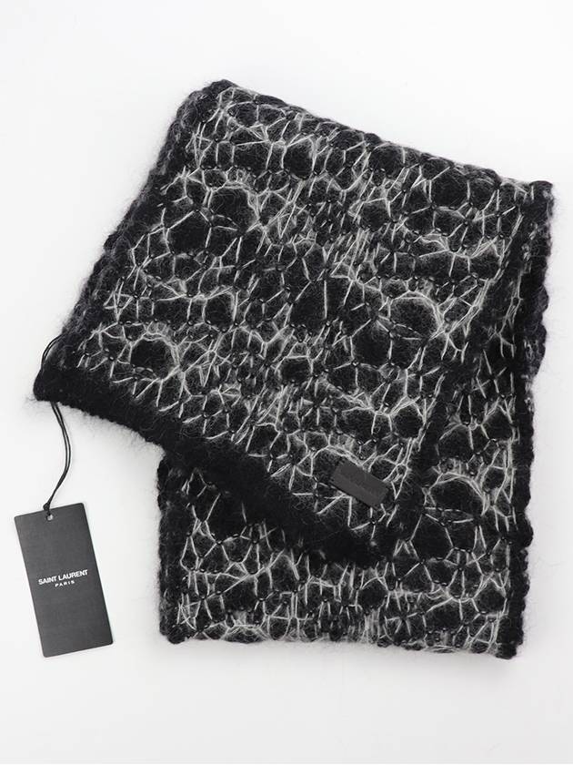 Luxury Saint Laurent Trending 2026 Cashmere Muffler Black Grey