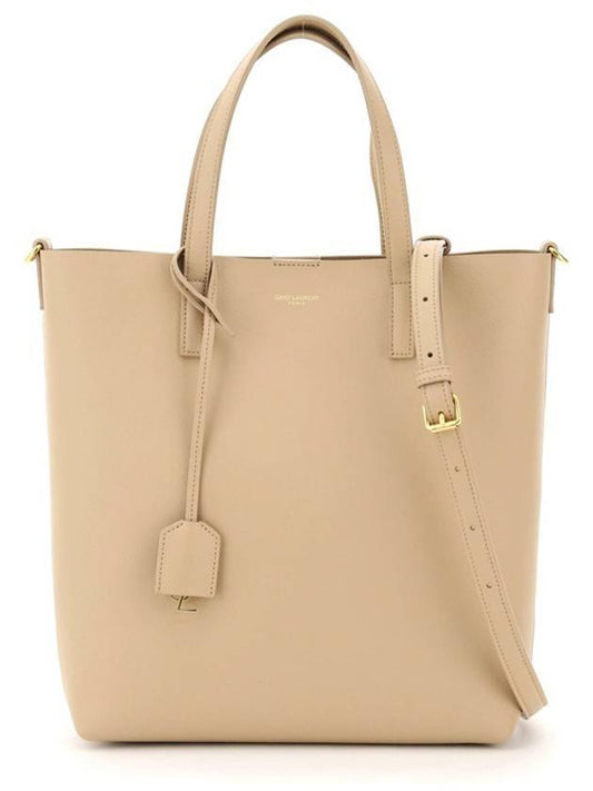 Luxury Saint Laurent Trending 2025 Shopping Toy Supple Leather Tote Bag Dark Beige