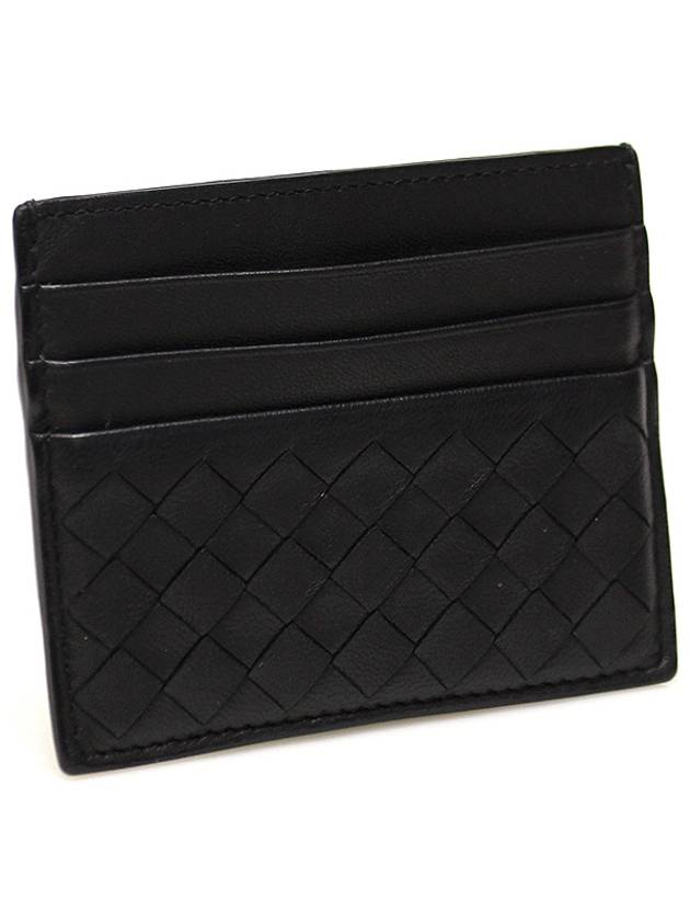 Luxury Bottega Veneta 162150 Black Intrecciato Nappa VN Card Wallet