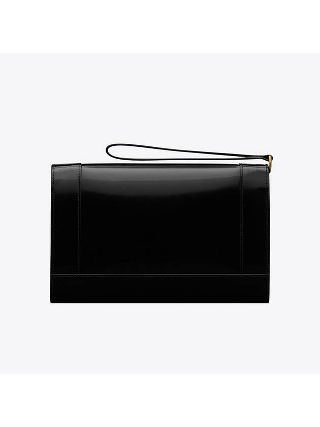 Luxury Saint Laurent Trending 2025 Cassandre Logo Flap Clutch Bag Black