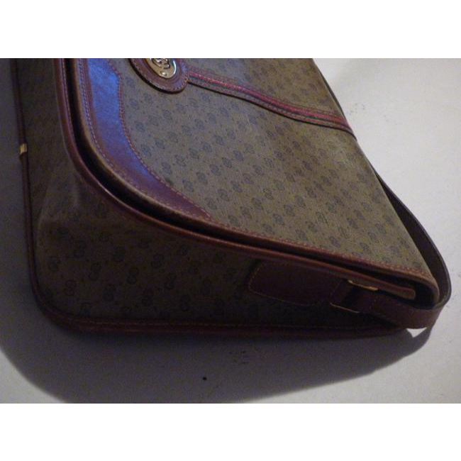 Gucci Leather Canvas Shoulder Bag