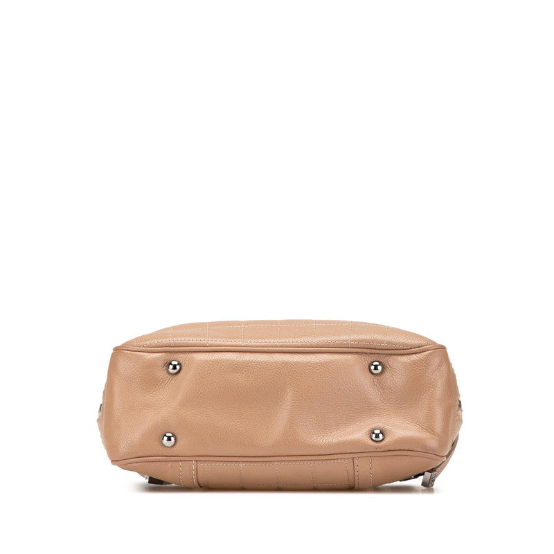 Chanel Choco Bar Caviar Skin Handbag Classic Flap